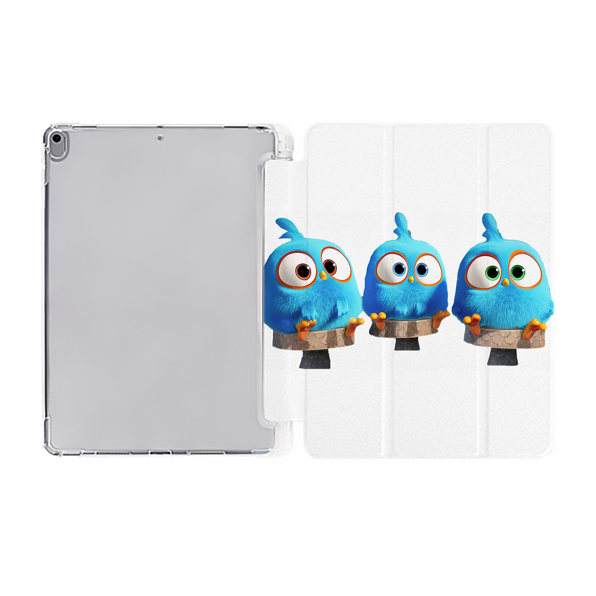 （画像用） Angry Birds アングリーバード IPad ケース ペン収納付き 三つ折りスタンド PUレザー×シリコン 対応機種9.5/10.5/10.9インチ